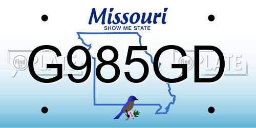 G985GD Missouri License Plate