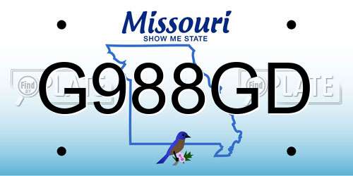G988GD Missouri License Plate