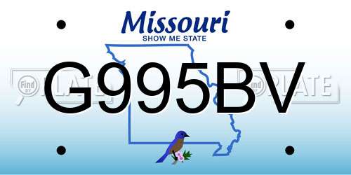 G995BV Missouri License Plate