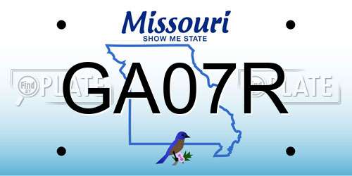 GA07R Missouri License Plate