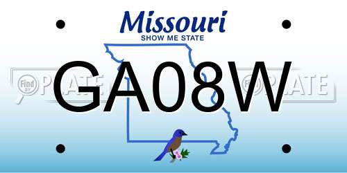 GA08W Missouri License Plate