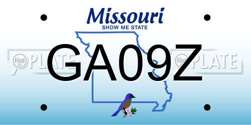 GA09Z Missouri License Plate