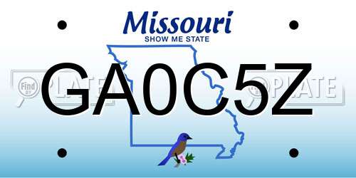 GA0C5Z Missouri License Plate