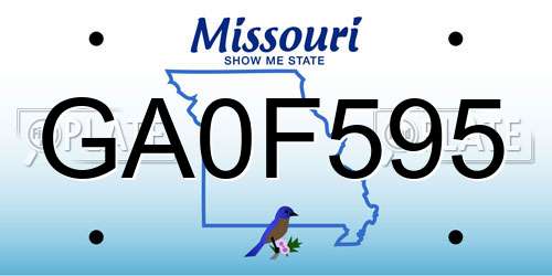 GA0F595 Missouri License Plate