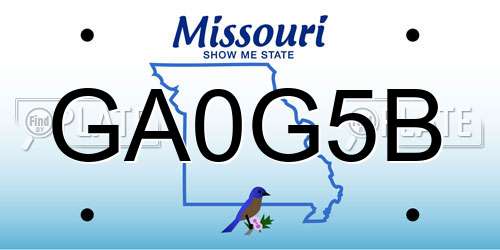 GA0G5B Missouri License Plate