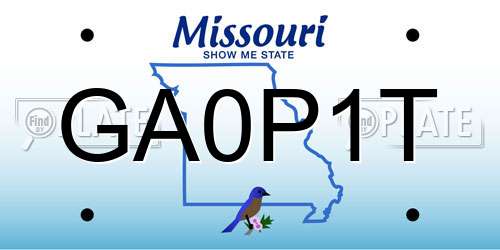 GA0P1T Missouri License Plate