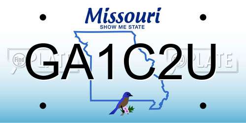 GA1C2U Missouri License Plate