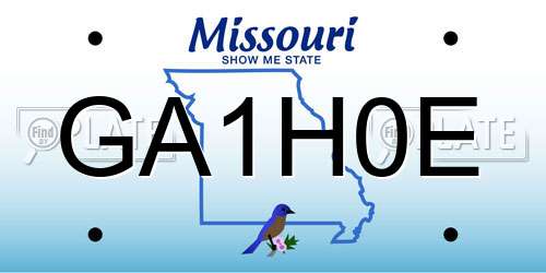 GA1H0E Missouri License Plate