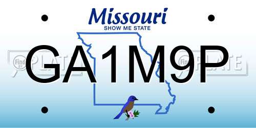 GA1M9P Missouri License Plate