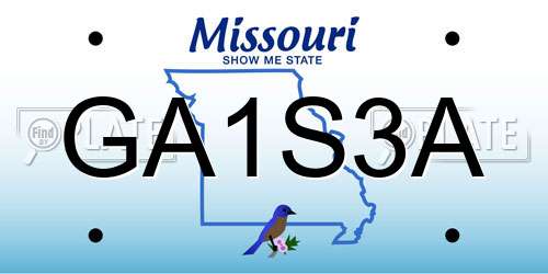 GA1S3A Missouri License Plate