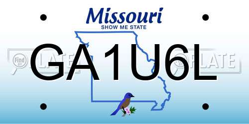 GA1U6L Missouri License Plate