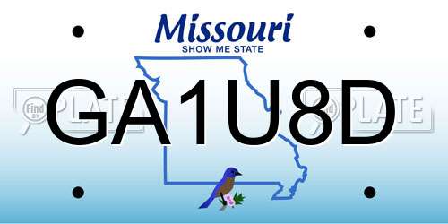 GA1U8D Missouri License Plate