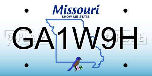 GA1W9H Missouri License Plate