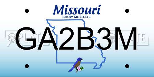 GA2B3M Missouri License Plate