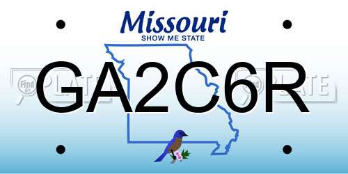 GA2C6R Missouri License Plate