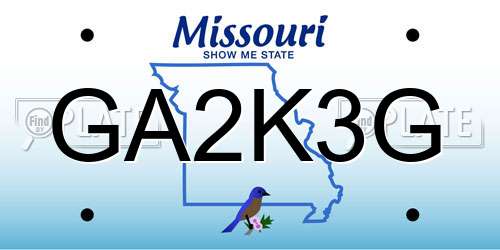 GA2K3G Missouri License Plate