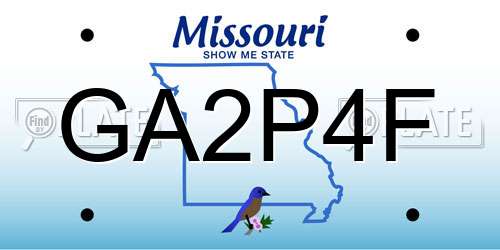 GA2P4F Missouri License Plate