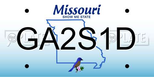 GA2S1D Missouri License Plate