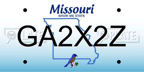 GA2X2Z Missouri License Plate