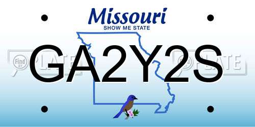 GA2Y2S Missouri License Plate