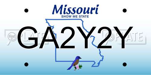 GA2Y2Y Missouri License Plate