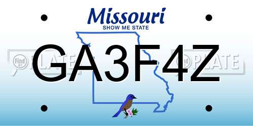 GA3F4Z Missouri License Plate