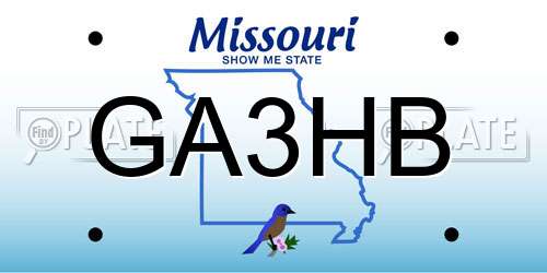 GA3HB Missouri License Plate