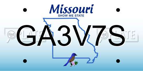GA3V7S Missouri License Plate