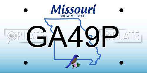 GA49P Missouri License Plate