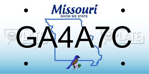 GA4A7C Missouri License Plate