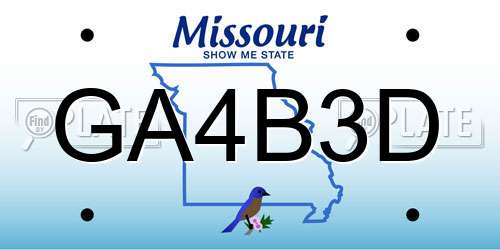 GA4B3D Missouri License Plate