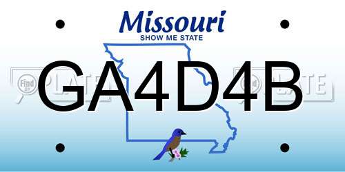 GA4D4B Missouri License Plate