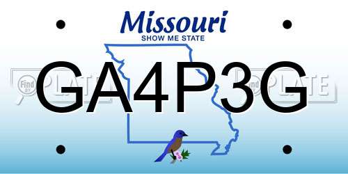 GA4P3G Missouri License Plate