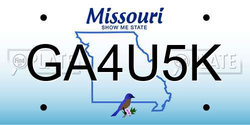 GA4U5K Missouri License Plate