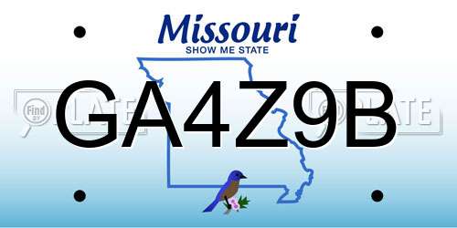 GA4Z9B Missouri License Plate