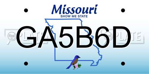 GA5B6D Missouri License Plate