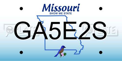 GA5E2S Missouri License Plate