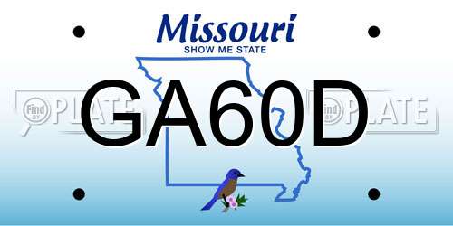 GA60D Missouri License Plate