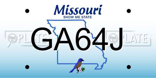 GA64J Missouri License Plate