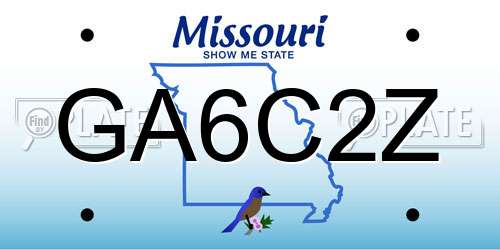 GA6C2Z Missouri License Plate