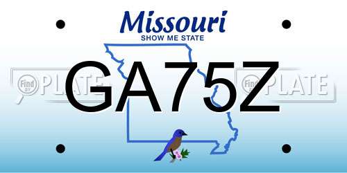 GA75Z Missouri License Plate