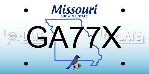 GA77X Missouri License Plate