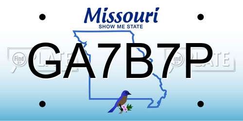 GA7B7P Missouri License Plate