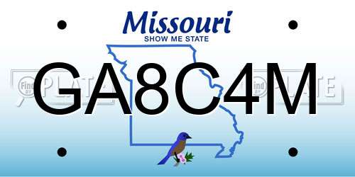 GA8C4M Missouri License Plate