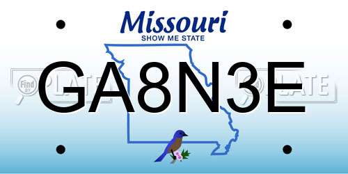 GA8N3E Missouri License Plate