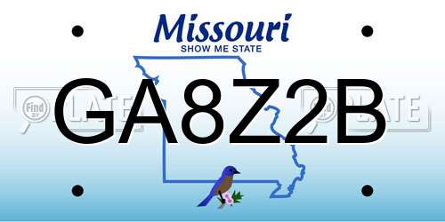 GA8Z2B Missouri License Plate