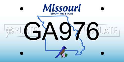 GA976 Missouri License Plate