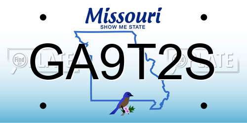 GA9T2S Missouri License Plate