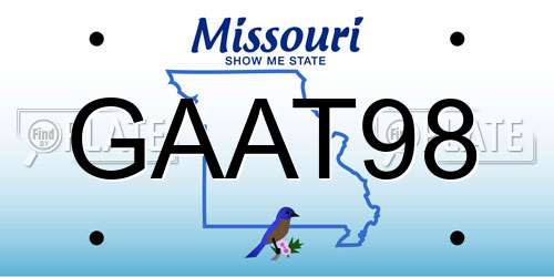 GAAT98 Missouri License Plate