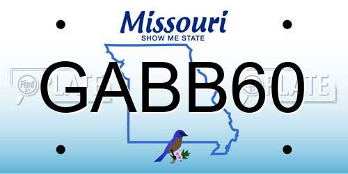 GABB60 Missouri License Plate